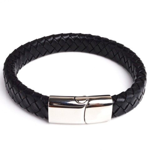 Titanium steel Leather Braid Bracelet