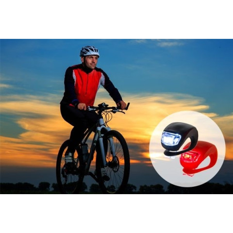 Waterproof SILICON Bike Bicycle Cycling Beetle Warning Light LED Front Light Rear Tail Lamp