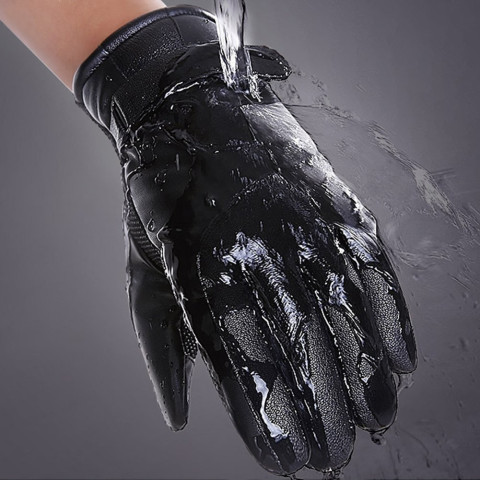 Touchscreen Gloves Leather Mens Waterproof Winter Warm Thermal Gloves